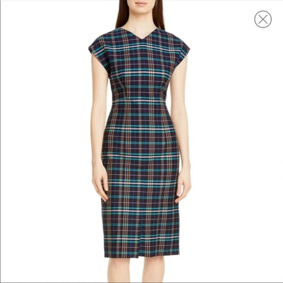 Hugo Boss NWT Daela Plaid Sleeveless Dress Sz 4 - Picture 5 of 11
